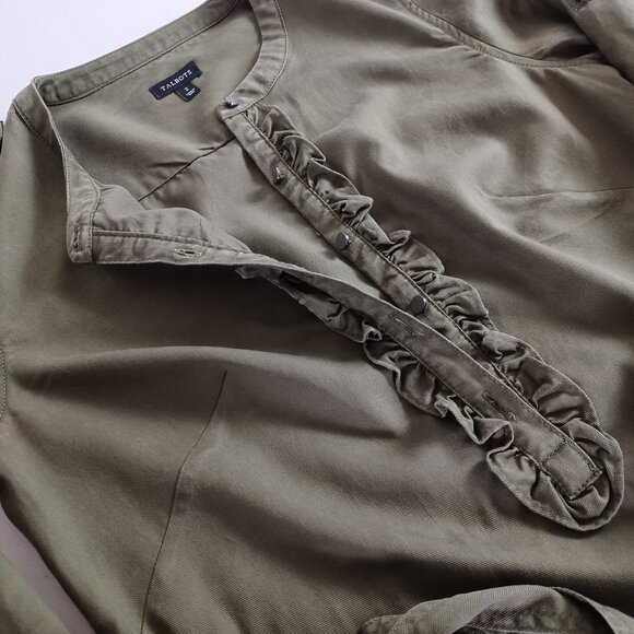 Talbots Ruffle Front Tab Sleeve Mini Dress - Picture 5 of 16